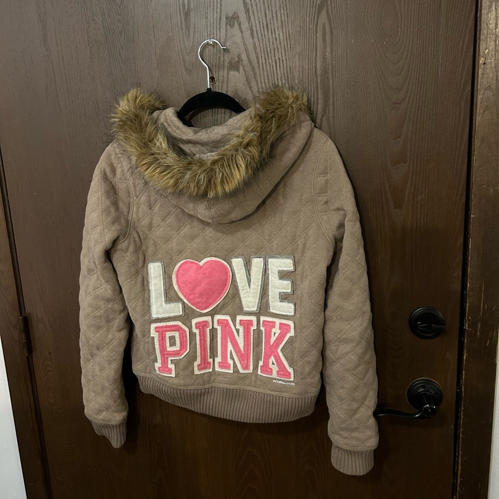 Vintage PINK zip up sweater